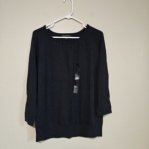 Banana Republic Women’s Size Large 3/4 Sleeve Round Neck Pullover Sweater Black